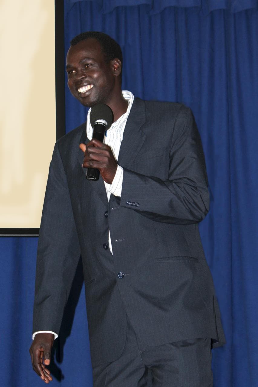 Gabriel speaking at a Bay Area event